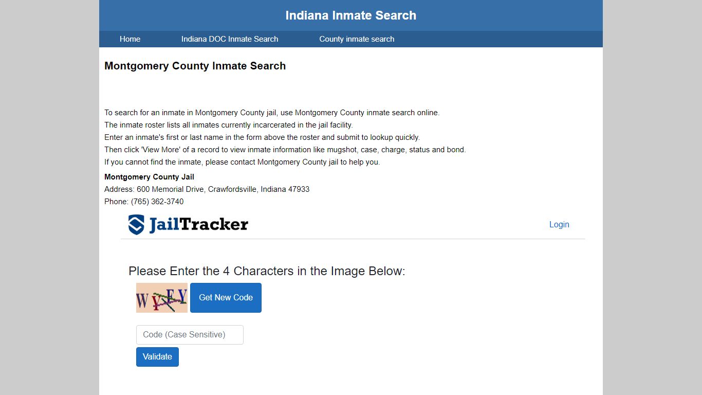 Montgomery County Inmate Search